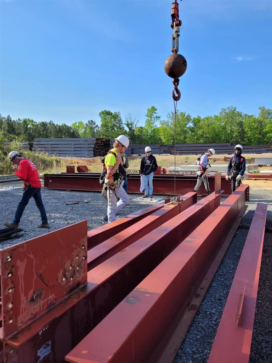   Students working at the Ironworkers Institute.